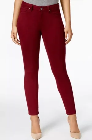 Earl Jean NWT! Women’s Zinfandel Burgundy Red Skinny Jeans Size 2 thumbnail 1
