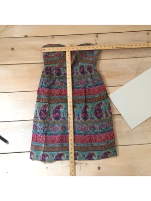 Anthropologie Maple EUC Women's Jewel Tone Paisley Silk Strapless Dress 4 thumbnail 4