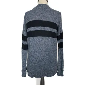American Eagle Gray Black Striped Knit Sweater thumbnail 5