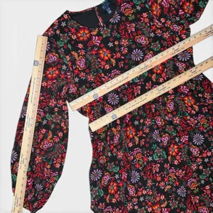 Floral Maxi Dress 2XL‎ Cottagecore Peasant Folklore Semi Sheer Long Sleeve Lined thumbnail 15