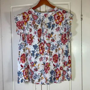 Nicole Miller New York Women 2X Floral Paisley V-Neck Cap Sleeve Rayon Blouse thumbnail 7