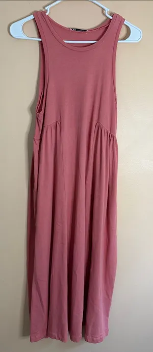 Zara Dusty Rose Sleeveless Maxi Dress thumbnail 1