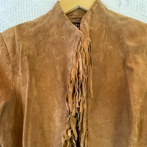Vintage Christina Hope‎ Suede Leather Jacket Fringe thumbnail 2