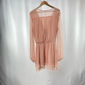 Free‎ People Long Sleeve Daliah Mini Dress in Peach Size Extra Small thumbnail 7