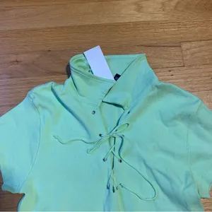 Gap 2003 Retro Collared Shirt String Closure Light Green Women's Medium thumbnail 6
