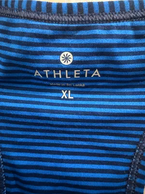 Athleta XL Blue Striped Racerback Tank Top thumbnail 2