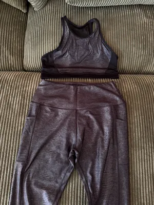 Iridescent Snakeskin Workout Ziya Set Black Size L thumbnail 2
