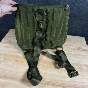 Steve Madden Olive Green Quilted Nylon B-Nikki Backpack Crossbody Bag thumbnail 3