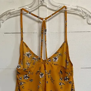 Hollister Women's Strappy Floral Tank Top - Golden XS - EUC‎ thumbnail 6