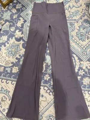 Athleta Salutation Stash Flare Pant Greyish Purple Small thumbnail 1