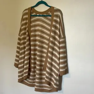 Daily thread cream and beige knitted sweater cardigan NWT thumbnail 2