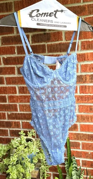 Victoria’s Secret lace blue bodysuit L thumbnail 1