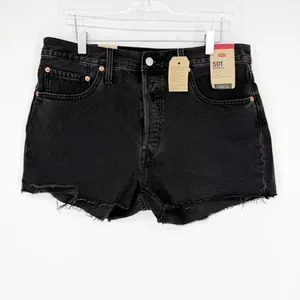 NWT‎ Levi's 501 High Waist Denim Shorts Women's Size 32 Festival Style thumbnail 2