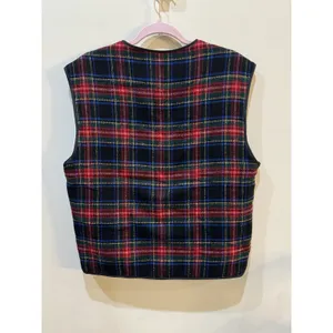 Vintage Gap Tartan‎ Plaid Quilted Puffer Best Wool Blend Size Small Holiday thumbnail 3