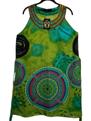 NWT XL Junglee Billee Sleeveless Boho Dress Tie Back & Pockets thumbnail 1