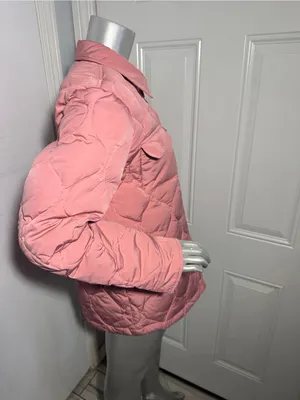 Marine Layer Leslie Puffer Down Quilted Overshirt Jacket Pink Mauve Size S thumbnail 7