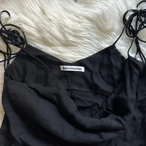 REFORMATION Leah Cowl Neck Top In Black thumbnail 6