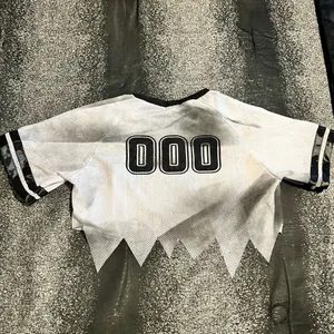 Womens XL NWT Dolls Kill Go Zombies Cropped Football Jersey thumbnail 6