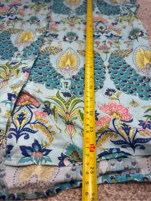 The Cat's Pajamas Peacock Voile 100% Cotton Short Sleeve Women’s Large- TOP ONLY thumbnail 2