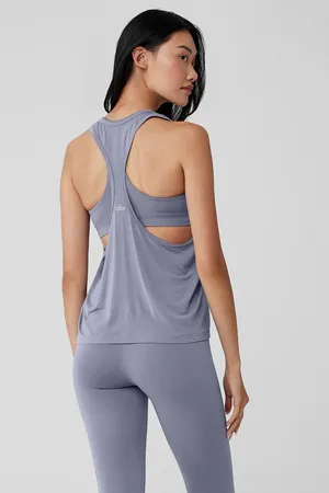 Alo All Day Tank Size Small Fog Color NWT thumbnail 2