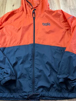 Columbia OSU Beavers Windbreaker Jacket Women’s M Orange Black Hooded NCAA thumbnail 1