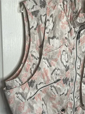 Free People Movement Off The Grid Sz L Utility Vest Ivory Floral Hooded NWT thumbnail 6