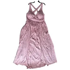 AZAZIE Blush Pink Maxi Dress Criss Cross Open Back Tie Waist thumbnail 2