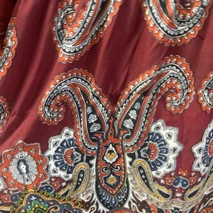 Signature Collection Paisley Maxi Dress M Burgundy Red Boho V-Neck Bell Sleeve thumbnail 7