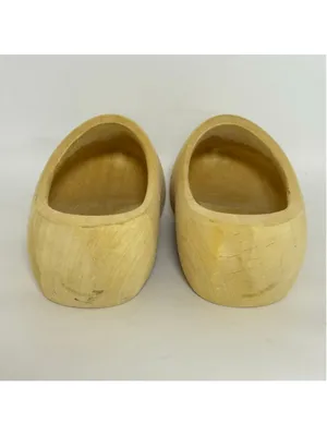 Dutch Holland Handmade Traditional Plain Solid Wood Wooden Clog Shoes Size 39 thumbnail 10