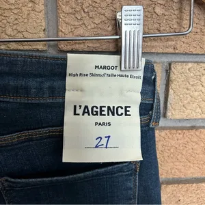 NWT L’AGENCE MARGOT High Rise Skinny Denim Jean Dark Wash Size 27 thumbnail 5