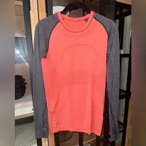 Lululemon Run long sleeve swiftly tech tee love red deep coal two tone coral thumbnail 8