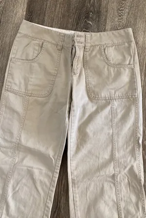 Old Navy Y2k baggy loose utility cargo pants khaki beige tan low rise 6 thumbnail 3