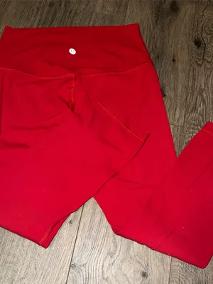lululemon athletica Bright Red Capri Leggings with Wide Waistband thumbnail 3