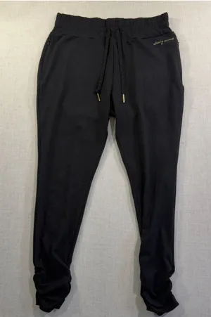 Gymshark Whitney Simmons Women’s Ruched Cuffed Joggers Black Size Medium thumbnail 1