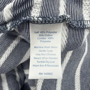 Sail to Sable Blue White Striped Ribbed Knit Shift Dress XL Exposed‎ Back Zipper thumbnail 7
