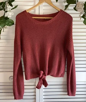 Charlotte Russe Pink Cropped Sweater thumbnail 1