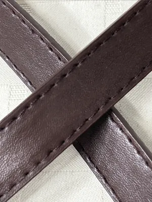 Brown Leather Crossbody Strap with Gold Hardware thumbnail 2