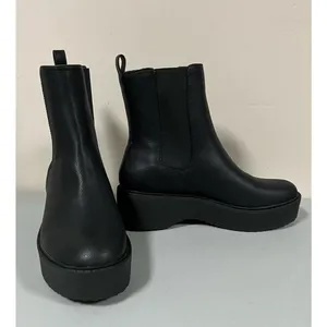 mix no. 6 Black ‘Caraline’ Pull-On Chunky Platform Chelsea Boots Booties Shoes Size 9 🕷️ thumbnail 3