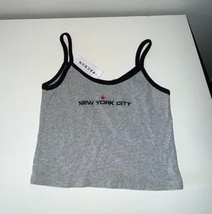 NWT Brandy Melville - John Galt Grey New York City cropped tank -top thumbnail 1