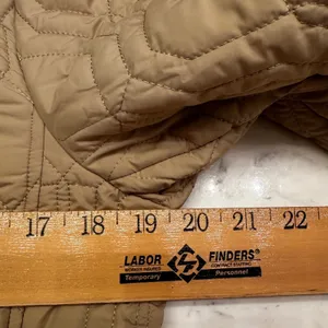 Lands End Womens Primaloft Quilted Jacket Tan Khaki‎ Snap Front Sz S 6-8 thumbnail 6