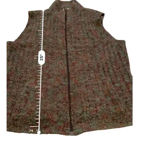 Woolrich Vest Women's Medium Green Wool Blend Zip Outdoor Fall Winter Layer‎ thumbnail 8