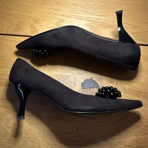 Vintage Stuart weitzman suede beaded heels 6 thumbnail 3