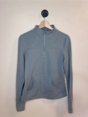 Zyia Active Light Gray Half-Zip Active Pullover Medium thumbnail 3