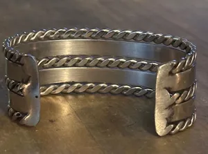 Stainless Steel Wide Cuff Bracelet Silver thumbnail 4