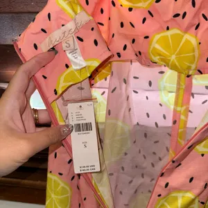 NWT $148 Anthropologie x Hutch Pink Lemon Short Front Patch Pockets Overalls S thumbnail 6