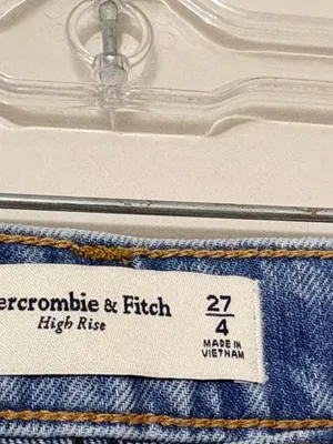 Abercrombie & Fitch High Rise Denim Midi Maxi Skirt Front Slit Size 27 / 4 thumbnail 4