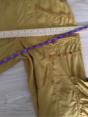 Xcvi XS Yellow Marigold Pants Straight Baggy Cargo Boho Gypsy Hippie Relaxed thumbnail 7