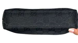 Authentic Gucci Black GG Monogram Shoulder Bag thumbnail 6