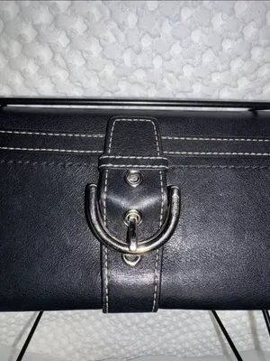Coach Black Leather Buckle Continental Wallet- Vintage thumbnail 2