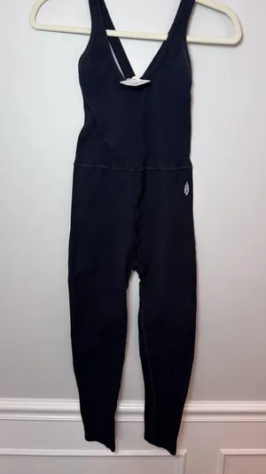 Free People Movement Free Throw One Piece | Size Small Black Ribbed, Logo Nwt thumbnail 10